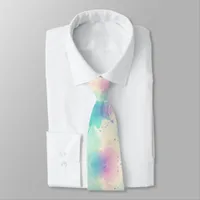 Pastel Watercolor Splash Artistic Abstract quirky Neck Tie
