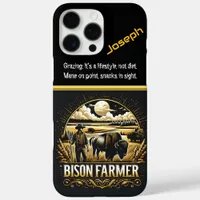 Bison Farmer at Sunset in Fields iPhone 16 Pro Max Case