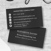 Professional Elegant Modern Black and White Business Card