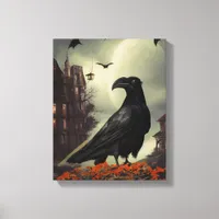 Haunted House Raven  Canvas Print