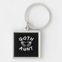 Goth Aunt Punk Skeleton Heart Hands Gothic Design Keychain