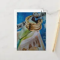 Pretty Bird with Jewelry and Architecture surreal  Postcard