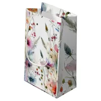 Alcohol Ink Floral Watercolor  Small Gift Bag