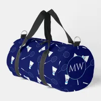 Badminton Player Shuttlecock Patterned Monogrammed Duffle Bag