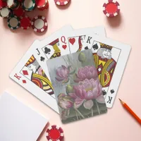 Ellis Rowan Pink Water Lily Vintage Flowers Poker Cards
