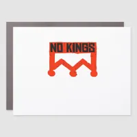 No Kings Protest Graphic Grunge Crown  American Cl Car Magnet