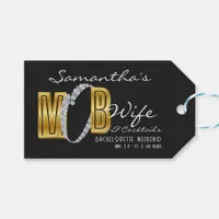 Mob Wife & Cocktails Black Bach Bachelorette Party Gift Tags