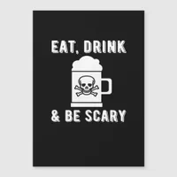 Eat Drink And Be Scary Halloween Beer Vintage Styl