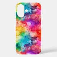 Abstract Alcohol Ink Style Rainbow iPhone 16 Case