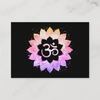 *~* Buddhist Spiritual Yoga Om Aum Lotus Flower Business Card