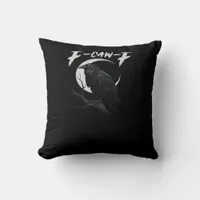 Funny Crow Retro Classic Style Throw Pillow