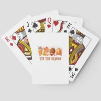 Tis The Season Leopard Football Halloween Fall Poker Cards