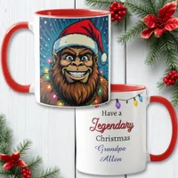 Funny Christmas Bigfoot Personalized Mug