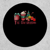 Tis The Season Hockey Christmas Coffee Santa Patch