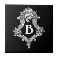 B Monogram Initial Ceramic Tile