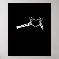 Funny Skeleton Heart Hands Halloween Costume Poster