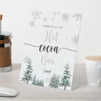 Hot Cocoa Bar sign, silver winter sign