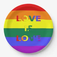 Love is Love LGBT Pride Paper Plates