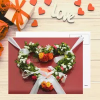 Flower Heart Wreath Postcard