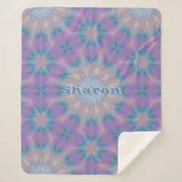 Pastel Mother of Pearl Pattern Name Monogram | Sherpa Blanket