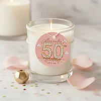 Pink Gold Pearl Luxury Glamorous 50th Birthday Favor Tags