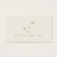 Dandelion Seed Rustic Botanical Logo Gift Card