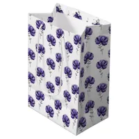 Abstract Purple Flower Doodle Art Style Medium Gift Bag
