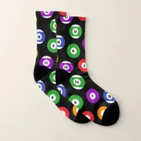 8 Ball Pool Player Pool Ball Patterned Socks