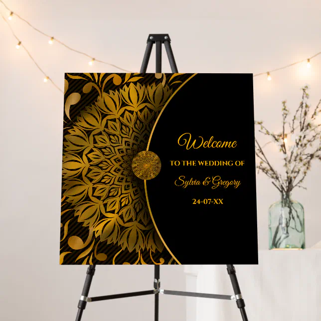 Elegant stylish ethnic mandala black ornate foam board