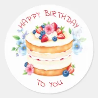 Personalized Happy Birthday To You Classic Round Sticker