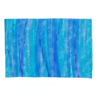 Blue, Purple, Teal, Aqua Abstract Waves Coastal    Pillow Case