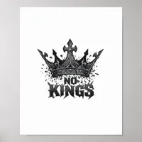 No Kings In America Minimal Clean Poster