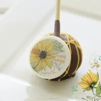 Yellow Sunflower Girl Birthday Cake Pops