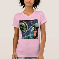 Woman Astronaut Meets Extraterrestrial Alien T-Shirt