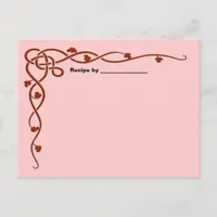 Red Leaf Vine Recipe Blank Card