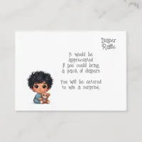 Baby diaper raffle enclosure card