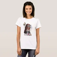  Vintage Woman Tiger Bird Surreal Collage T-Shirt