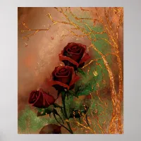 Beautiful Autumn Roses Poster