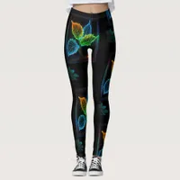 Natures Leaves in Neon Leggings