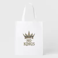 No Kings In America Vintage Graphic Grocery Bag