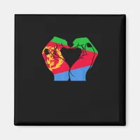 Hands Heart With Eritrean Flag Magnet