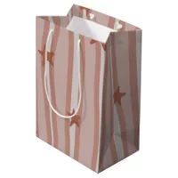 Brown Stars and Stripes Beach Theme Medium Gift Bag