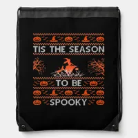 Tis The Season To Be Spooky Funny Trendy Drawstring Bag