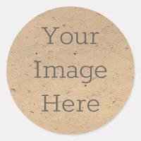 Create Your Own Recycled Brown Kraft Paper Print Classic Round Sticker