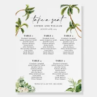 5 Table Seating Chart Tropical,  Seating Chart Foam Board