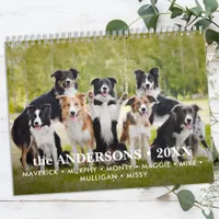 Personalized Dog Lovers Family Custom 2026 Photo Calendar