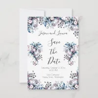 Victorian Elegant Flowers in Artdeco Style Invitat Save The Date