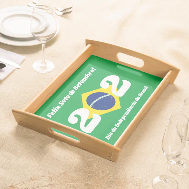 Sete de Setembro Independence Day Brazil Flag Serving Tray