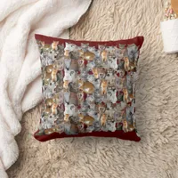 Cats meeting point, fun  throw pillow