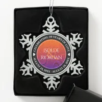 Elegant 39th Agate Wedding Anniversary Celebration Snowflake Pewter Christmas Ornament